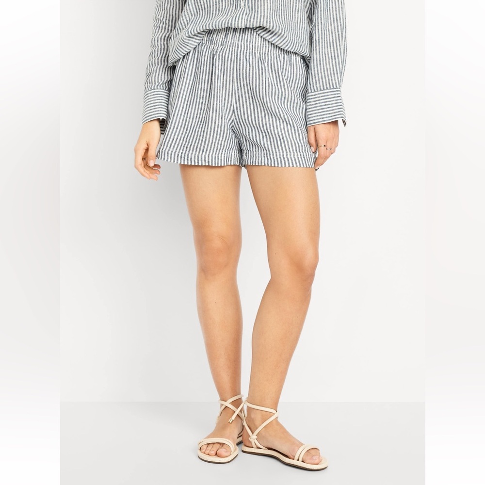 NWT Striped Linen Shorts
